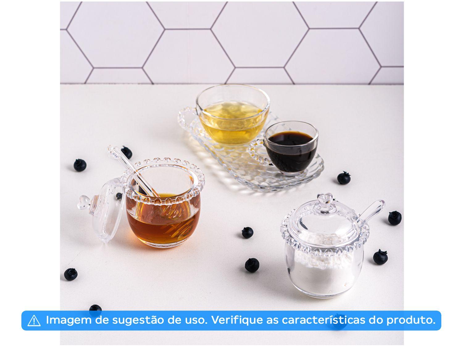 Açucareiro de Cristal com Tampa e Colher Lyor