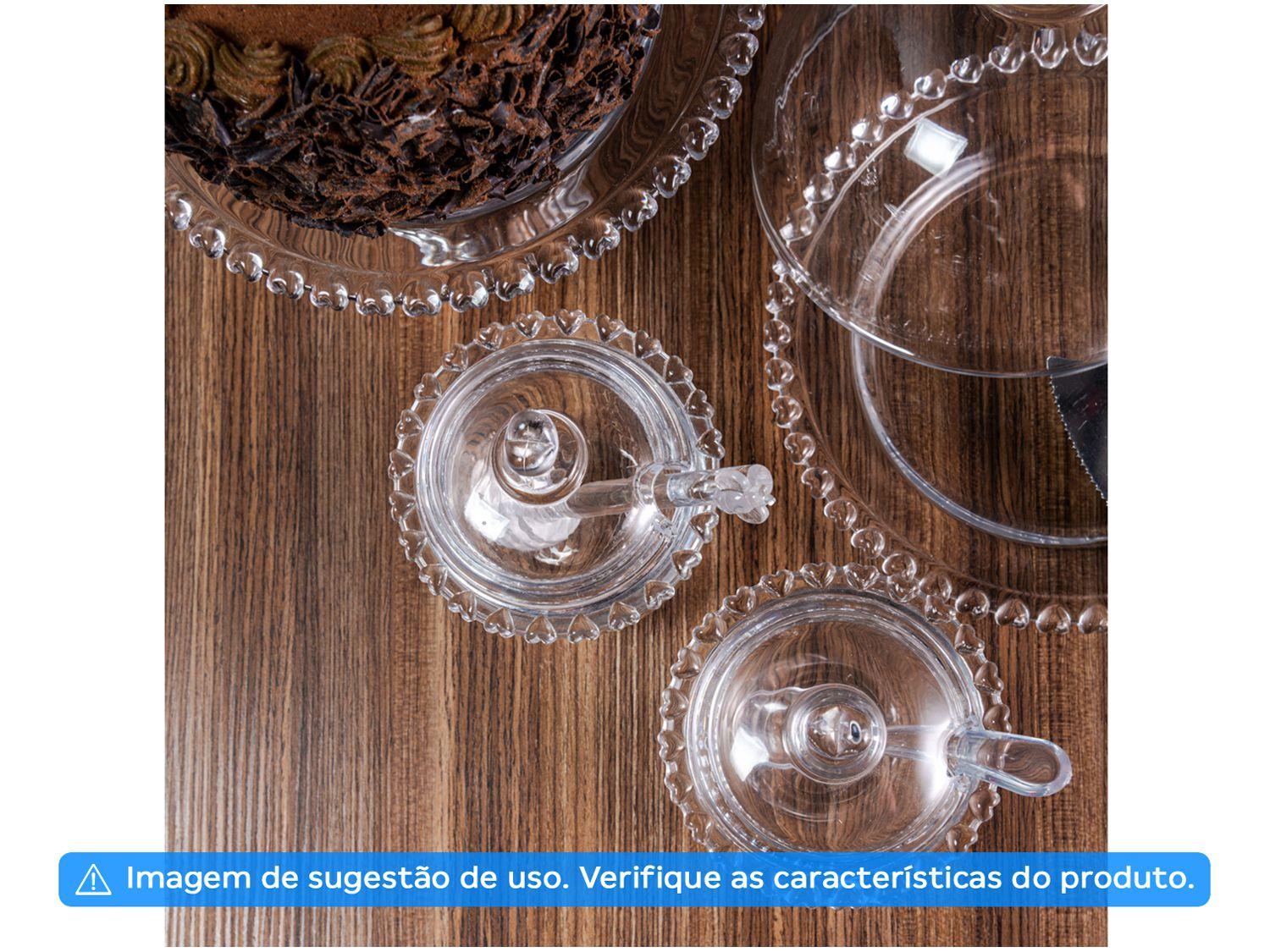 Açucareiro de Cristal com Tampa e Colher Lyor