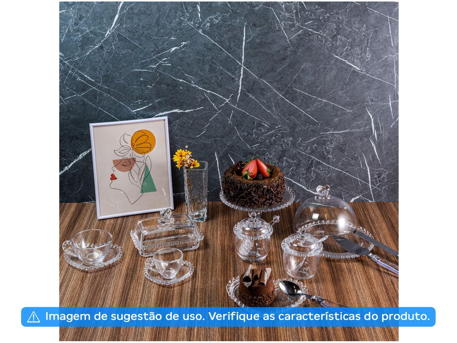 Açucareiro de Cristal com Tampa e Colher Lyor