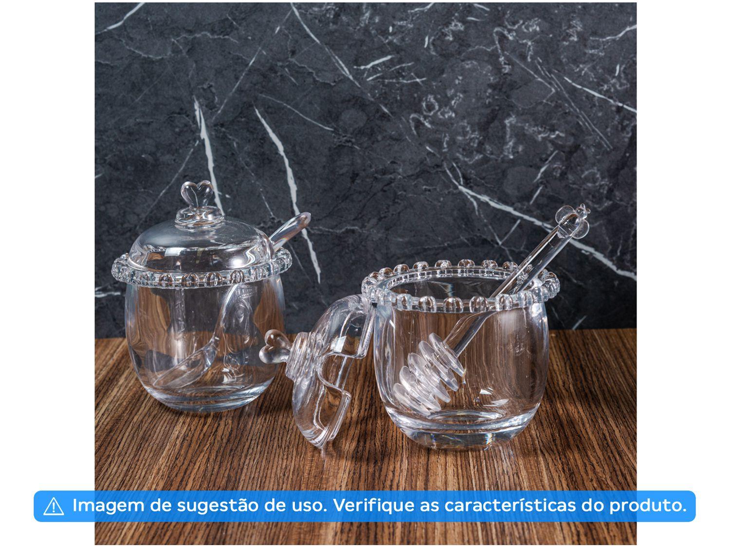 Açucareiro de Cristal com Tampa e Colher Lyor