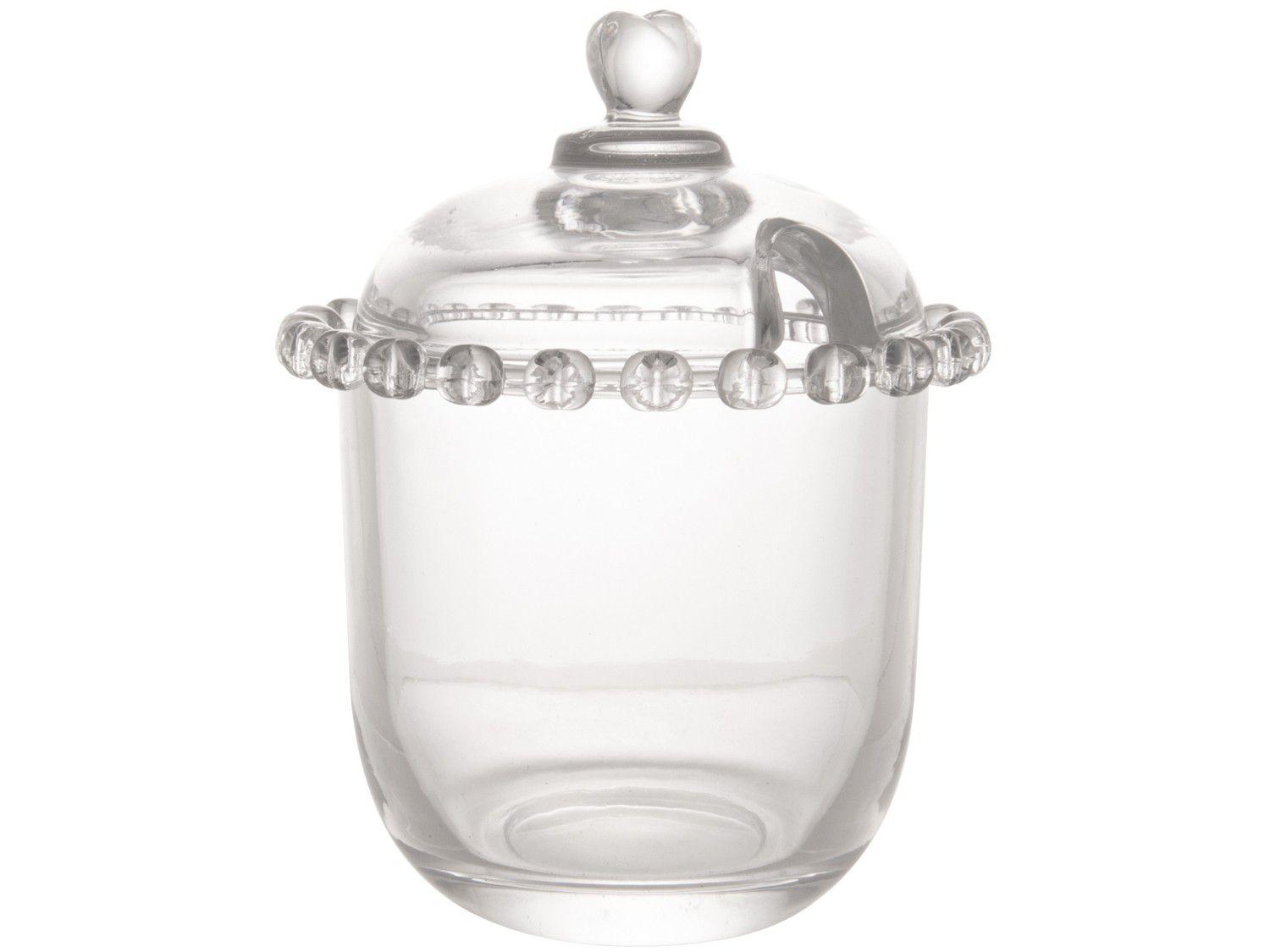 Açucareiro de Cristal com Tampa e Colher Lyor