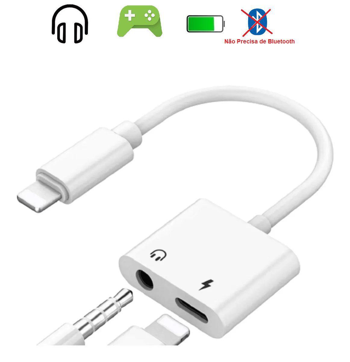Adaptador 2 Em 1 Carregamento E Áudio P2 Compatível Com Iphone Ipad 7, 8  Plus, X, Xs Max, Xr, 11 Pro, 11 Pro MAX,12 - MW BRASIL STORE - Carregador  de Celular - Magazine Luiza