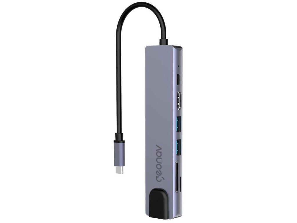 Adaptador USB-C Multiportas 7 em 1 19cm