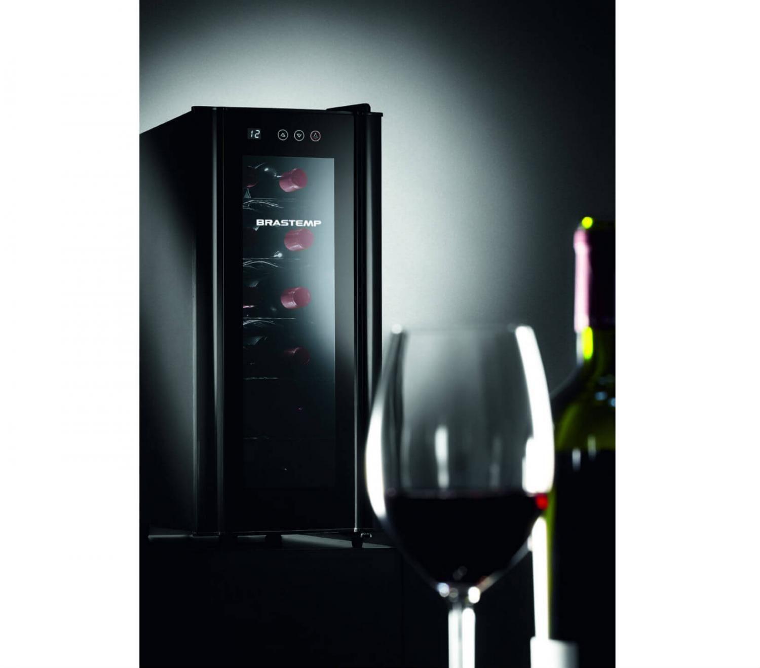 Adega Climatizada Brastemp 12 Garrafas com Painel Touch All Black BZC12 B Preto