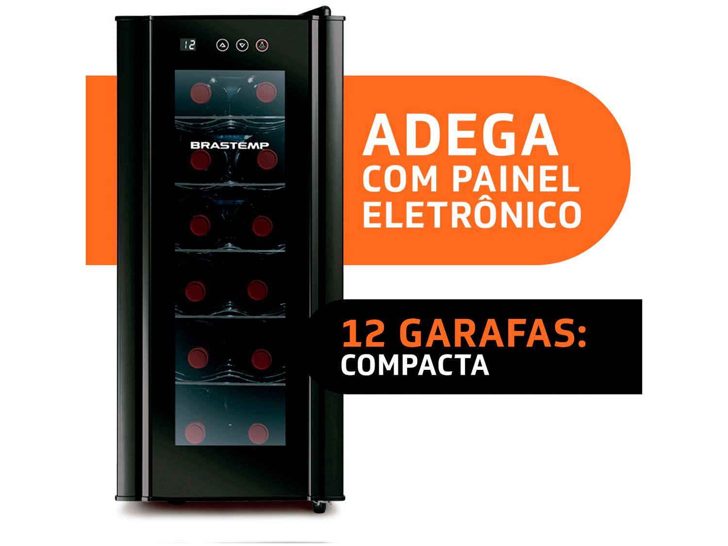 Adega Climatizada Brastemp 12 Garrafas com Painel Touch All Black BZC12 B Preto