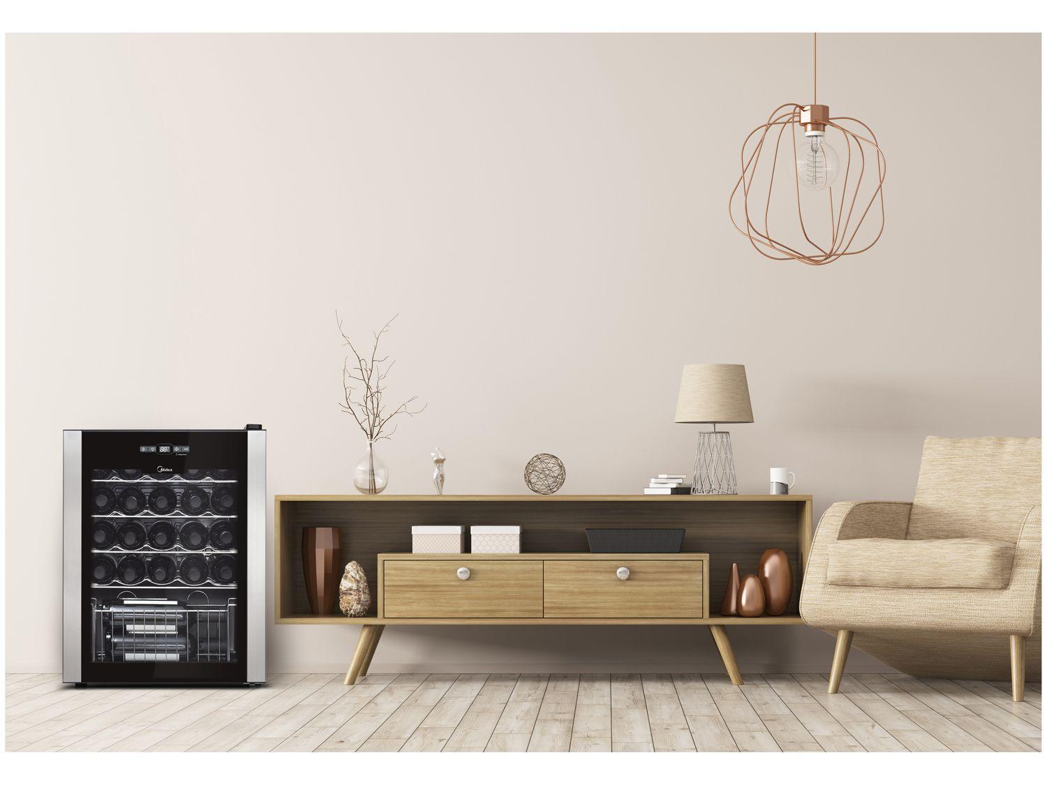 Adega Climatizada Midea 24 Garrafas com Painel Touch WBB241 com Compressor