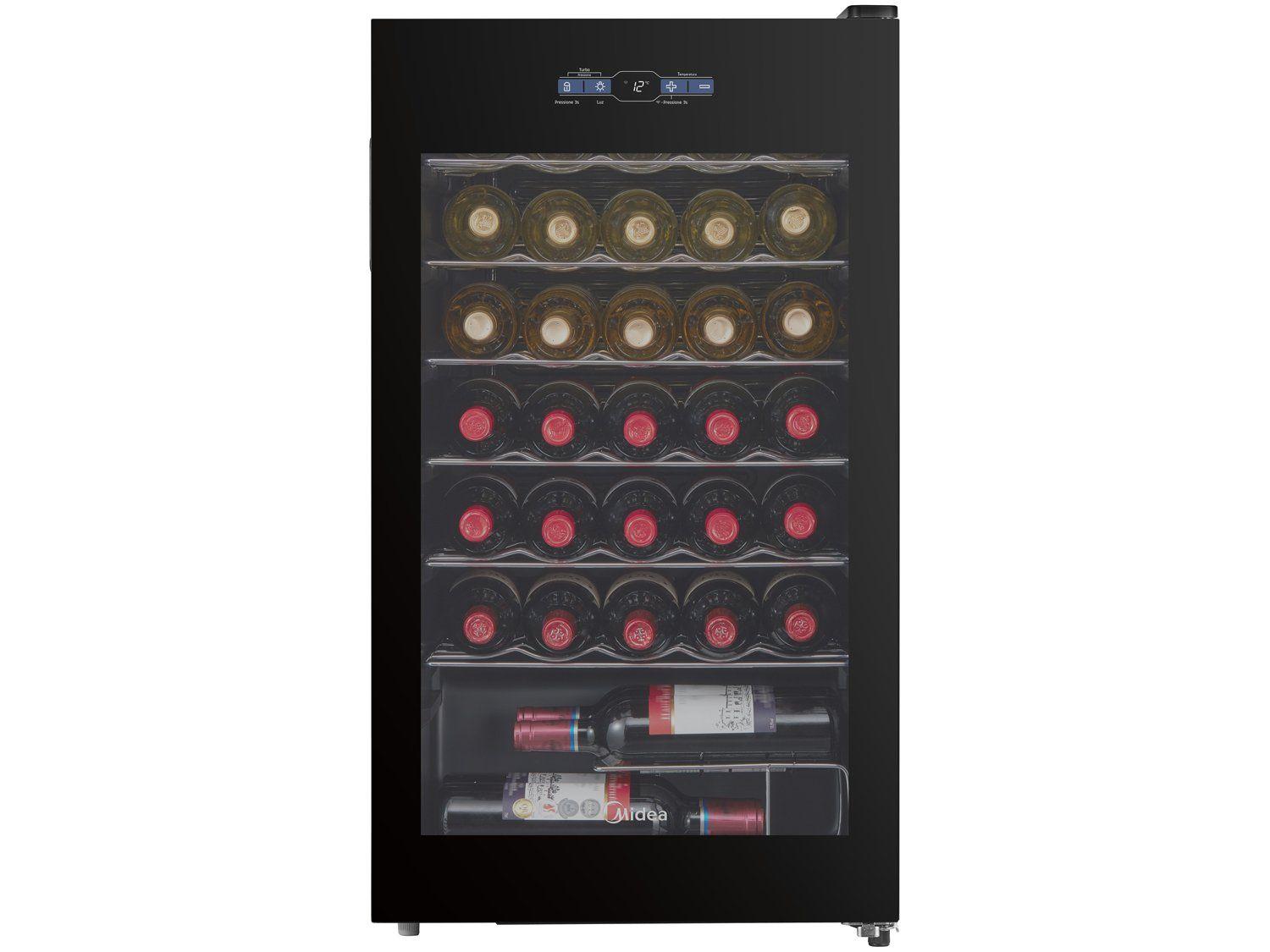 Adega Midea 34 Garrafas Preto com LED MDRW150FGGGL3