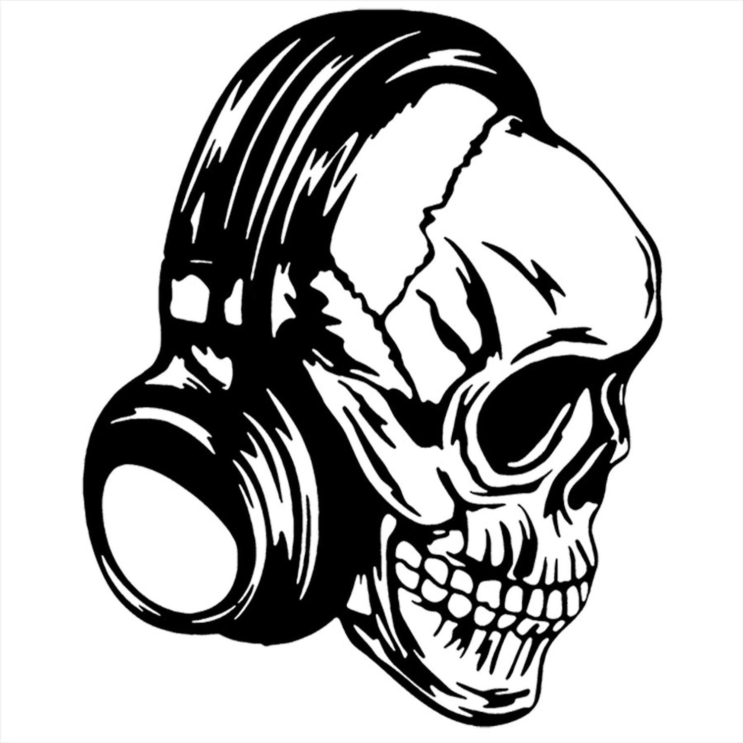 Adesivo de Parede 80x67cm - Cranio Fone Música REF: ADE0322 - Nebula Decor  - Adesivo de Parede - Magazine Luiza