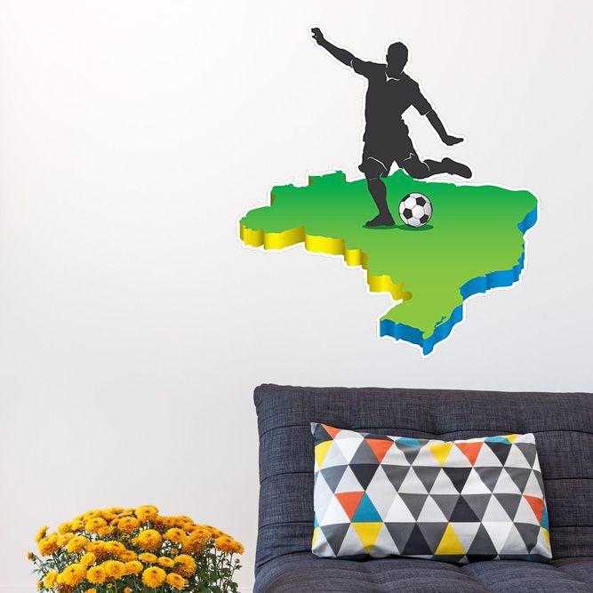 Adesivo De Parede Jogador Futebol E Mapa Do Brasil Meu Adesivo Adesivo De Parede Magazine Luiza