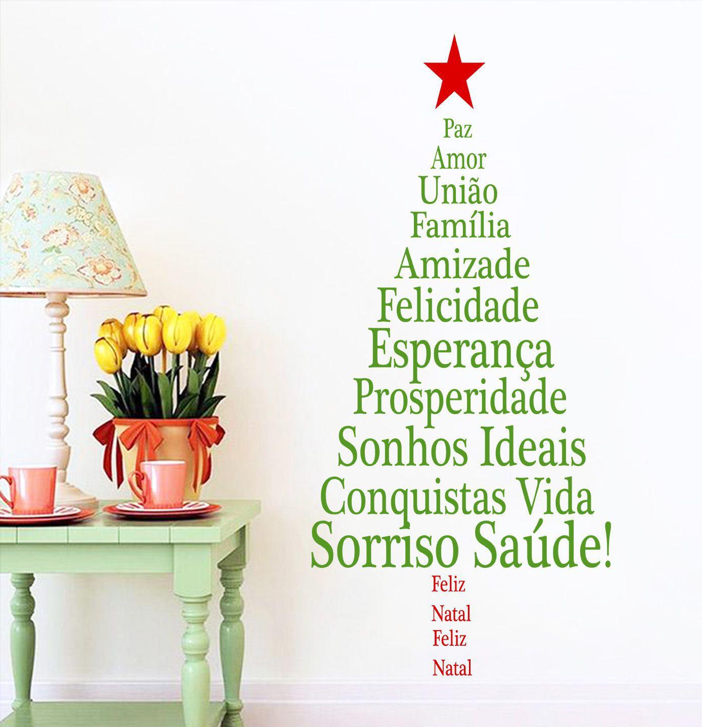 Adesivo Decorativo de Parede Feliz Natal Árvore de Palavras Motivacional -  Gaudesivos - Adesivo Decorativo - Magazine Luiza