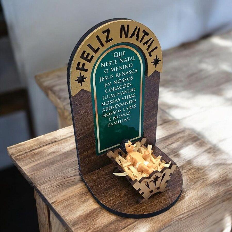 Imagem de Adorno Oratório Natal Menino Jesus de Mesa com Oração