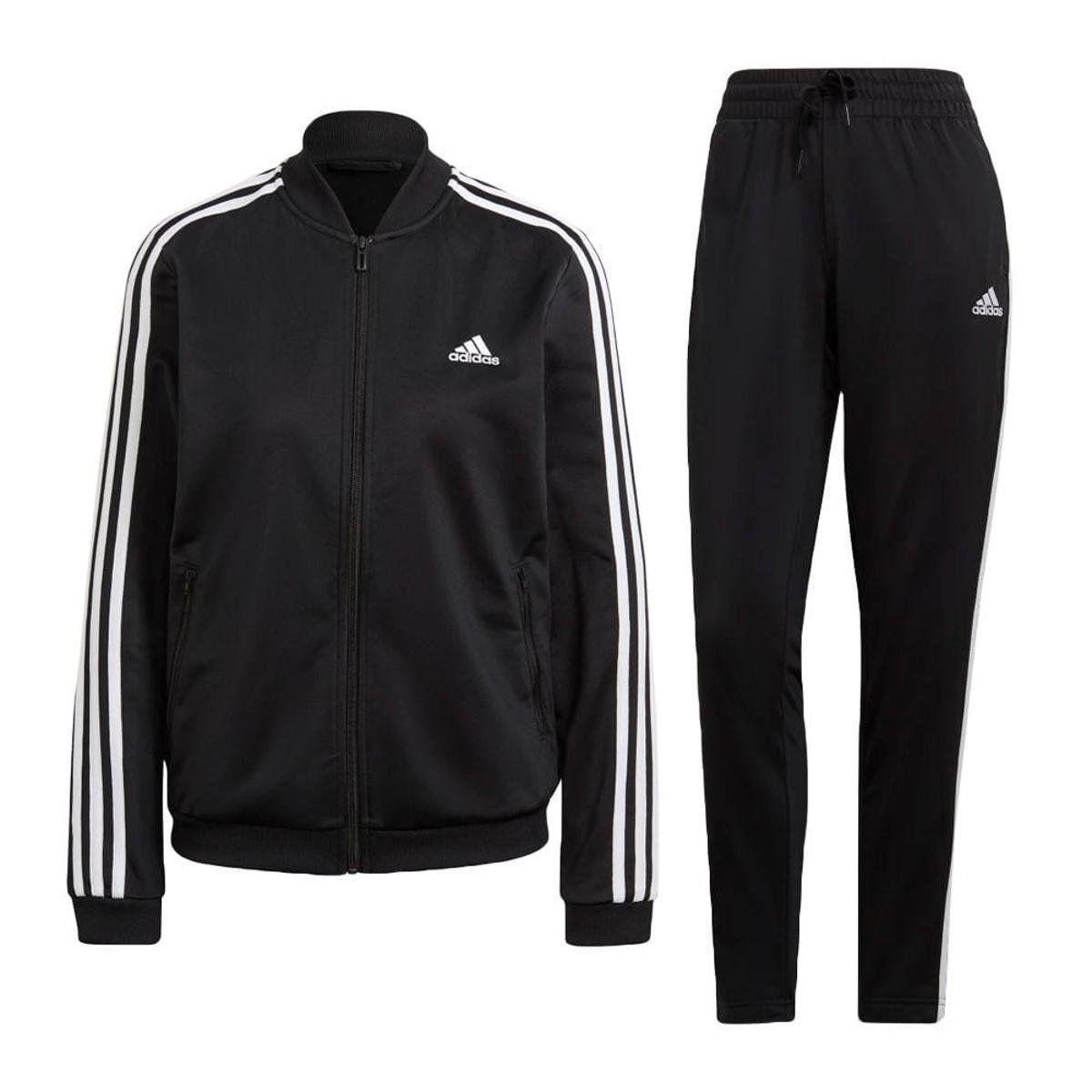 conjunto adidas preto e branco