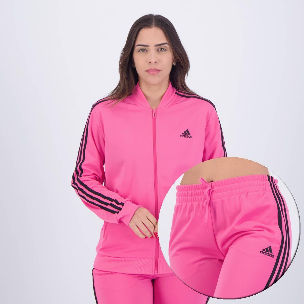 Moletom Adidas Agasalho Adidas Feminino Rosa Adidas Essentials
