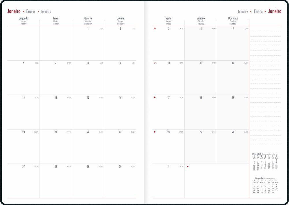 Agenda Cambridge Planner Manager Mensal 2020 Tilibra Agendas e