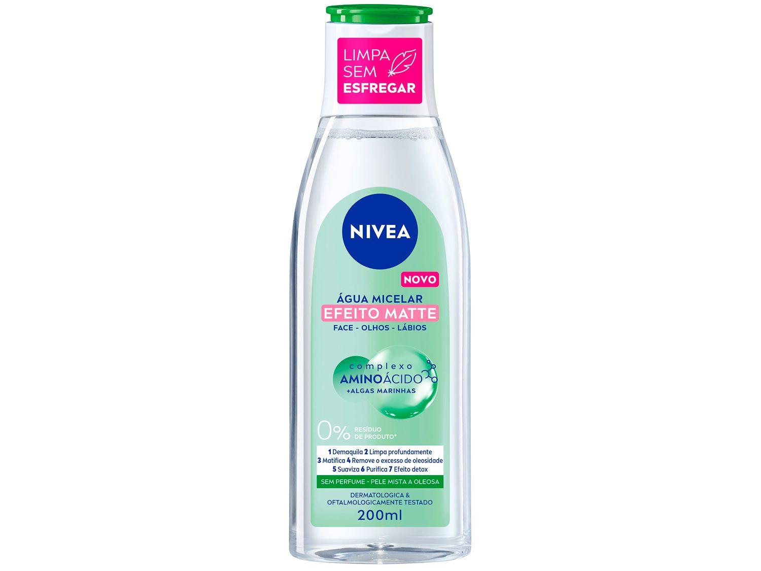 Água Micelar Líquido Nivea Solução de Limpeza Efeito Matte 200ml