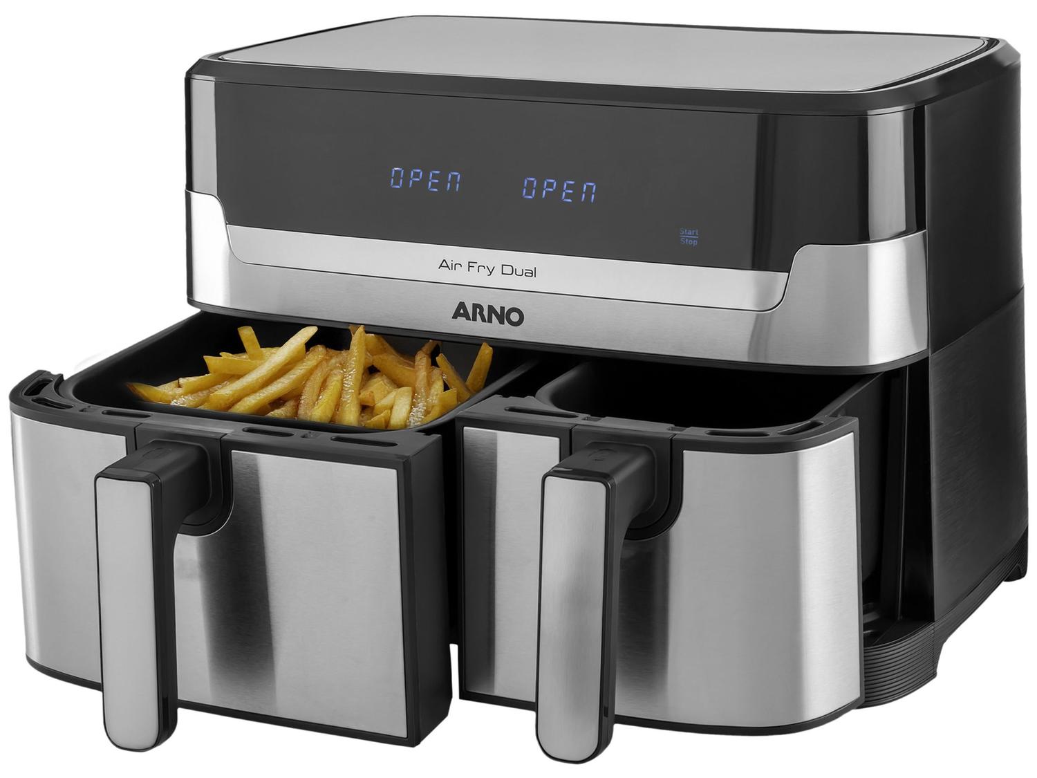 Air Fryer Arno Air Fry Dual AFD2 com Timer Inox 8,3L