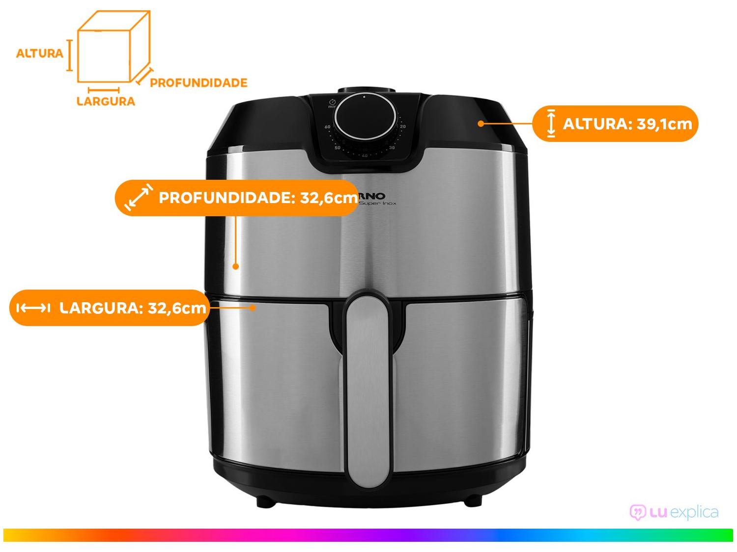 Air Fryer Arno Airfry Super BFRY Preta e Inox 4L com Timer