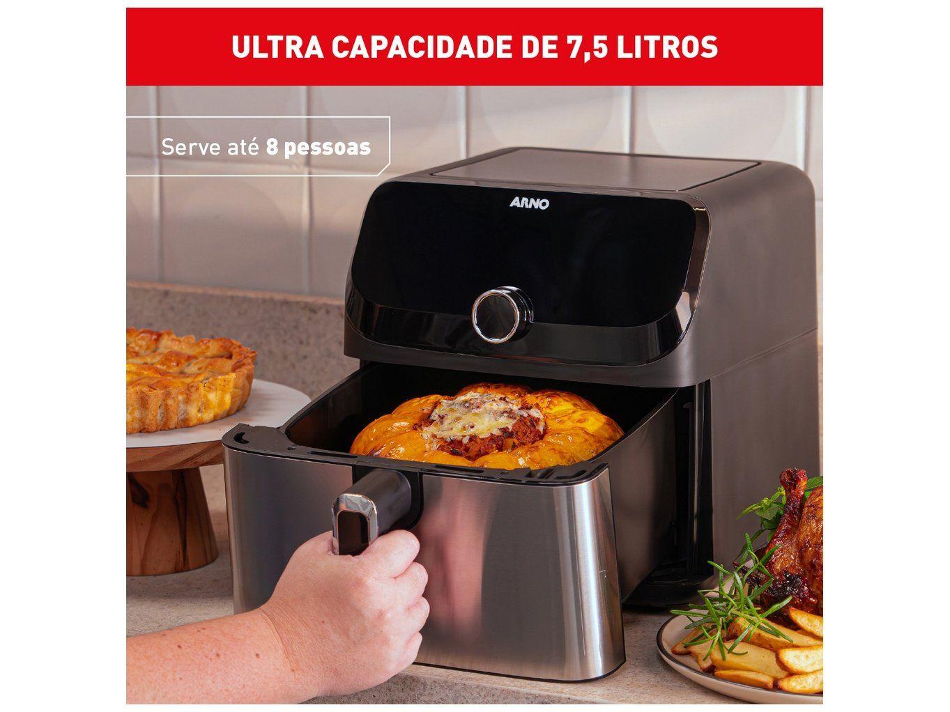 Air Fryer Arno Expert Maxxi AFD7 com Timer Inox 7,5L