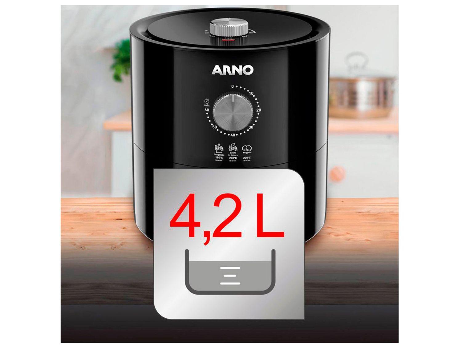 Air Fryer Arno Ultra Preta com Timer 4,2L