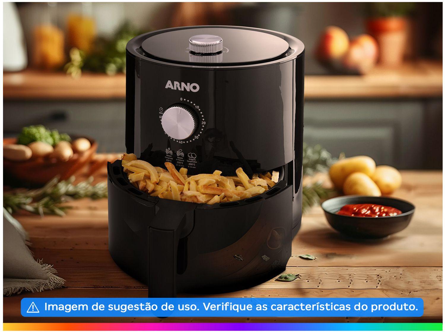 Air Fryer Arno Ultra Preta com Timer 4,2L