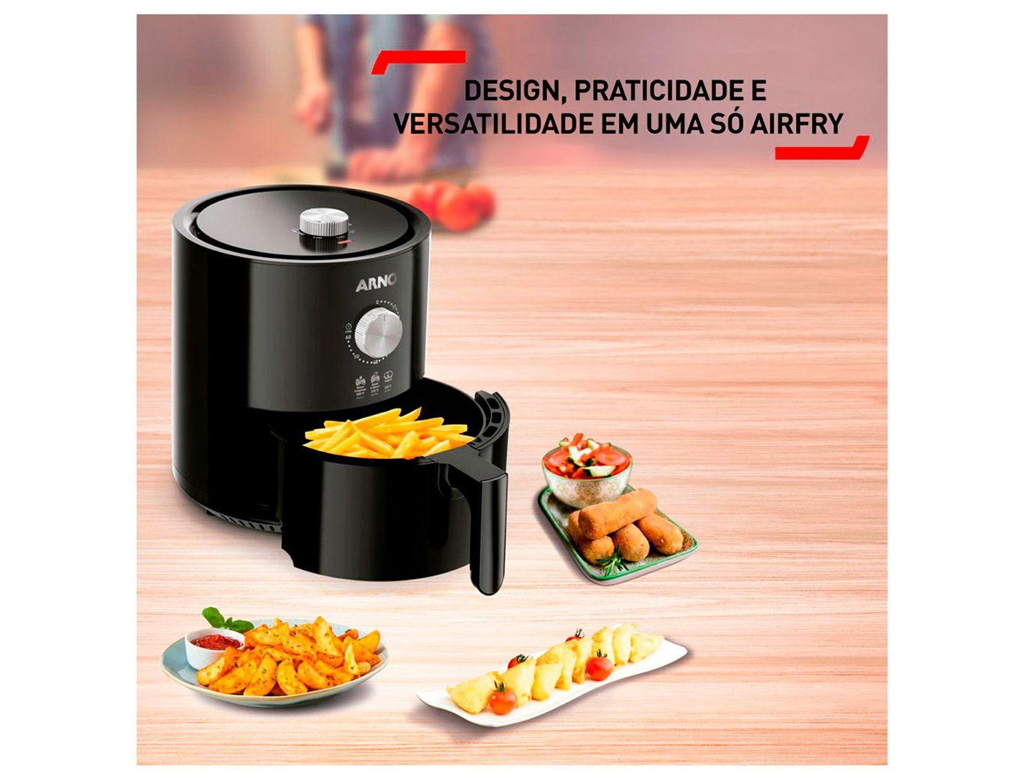 Air Fryer Arno Ultra Preta com Timer 4,2L