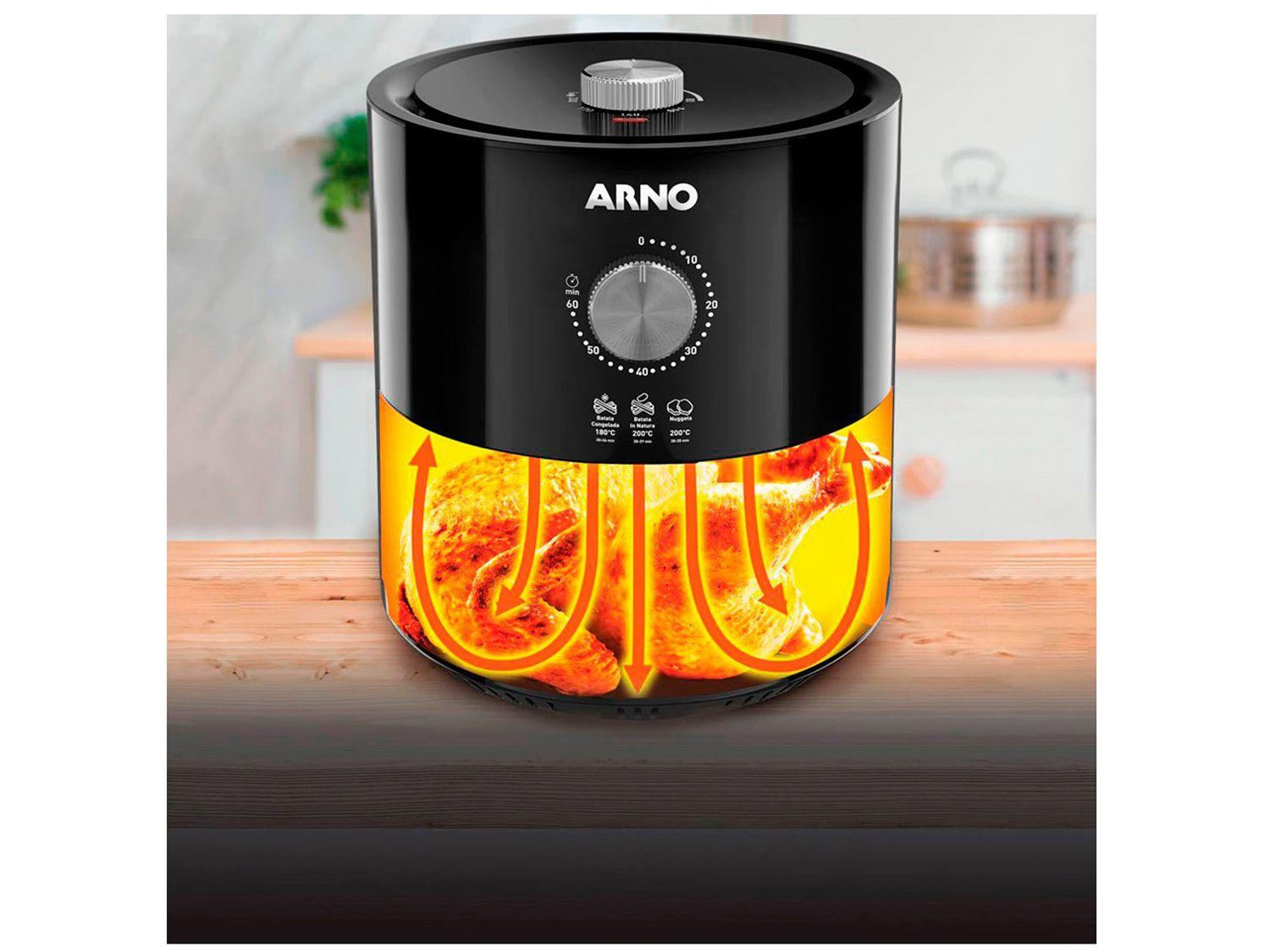 Air Fryer Arno Ultra Preta com Timer 4,2L