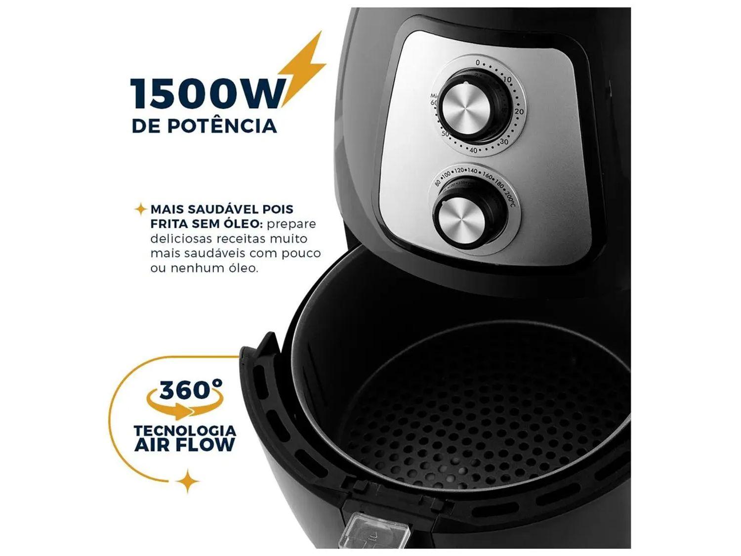 Air Fryer Britânia BFR21P Preto 3,4L com Timer