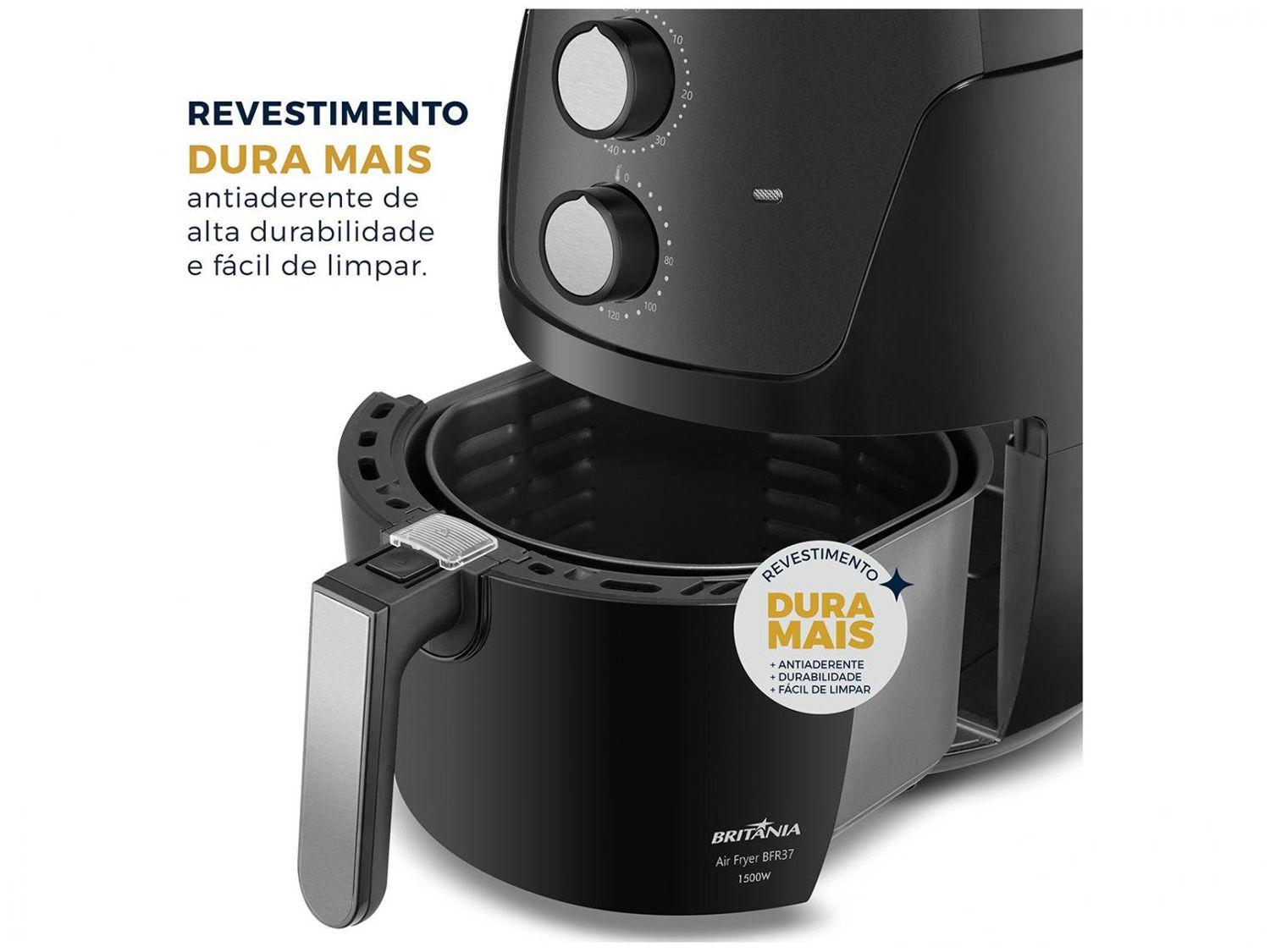 Air Fryer Britânia BFR37 Preta com Timer 4,2L