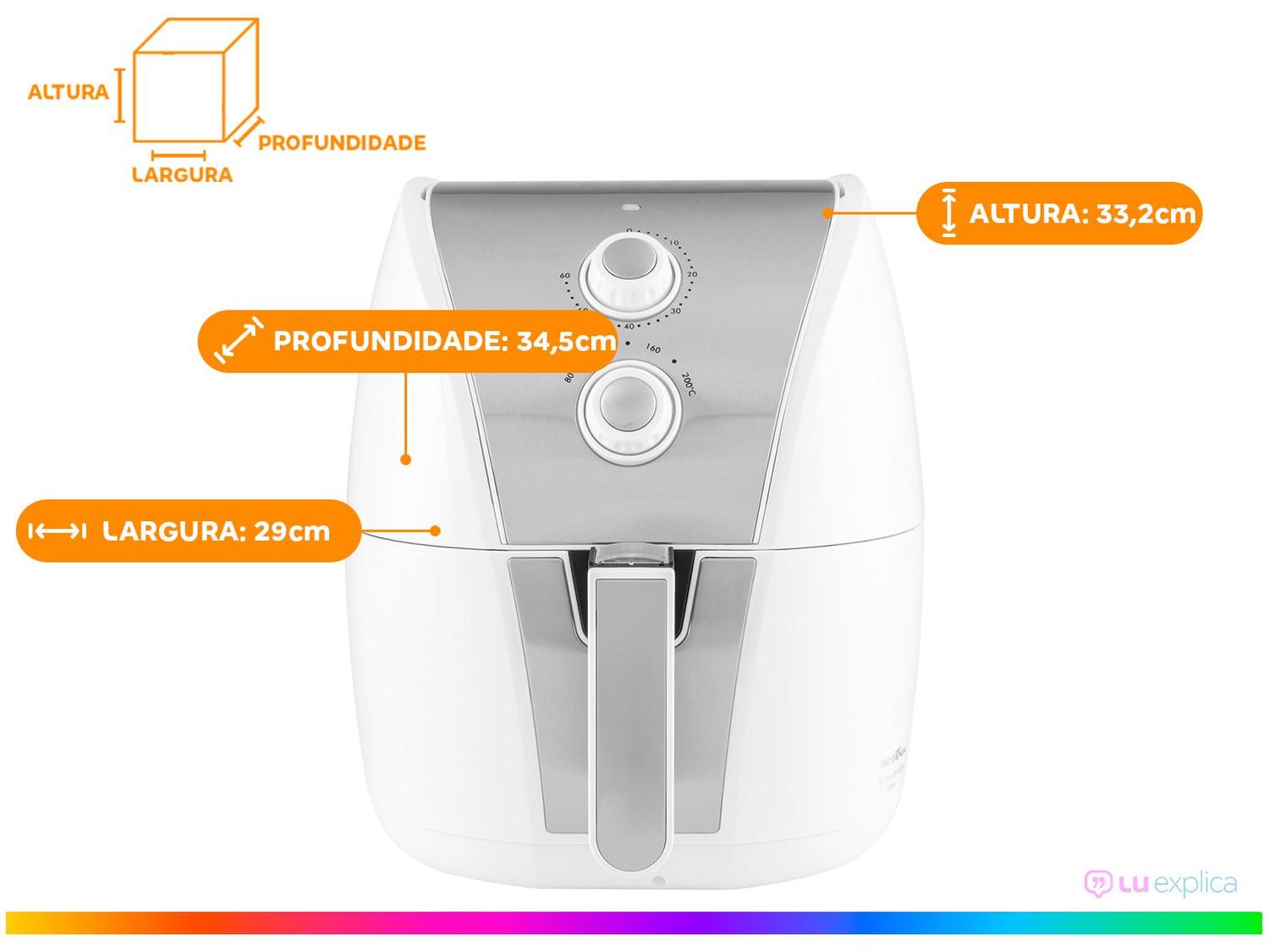 Air Fryer Britânia BFR40BI Branca com Timer 4,35L