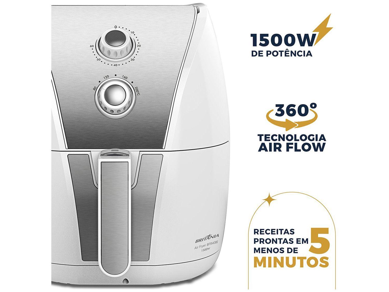 Air Fryer Britânia BFR40BI Branca com Timer 4,35L