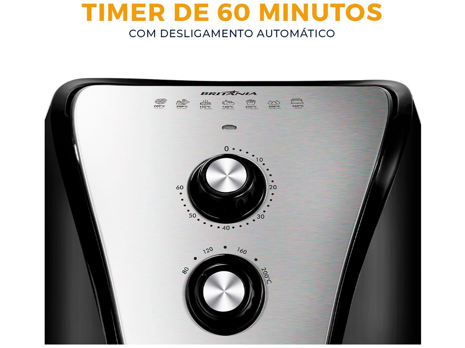 Air Fryer Britânia BFR40PI Preta 4,35L com Timer