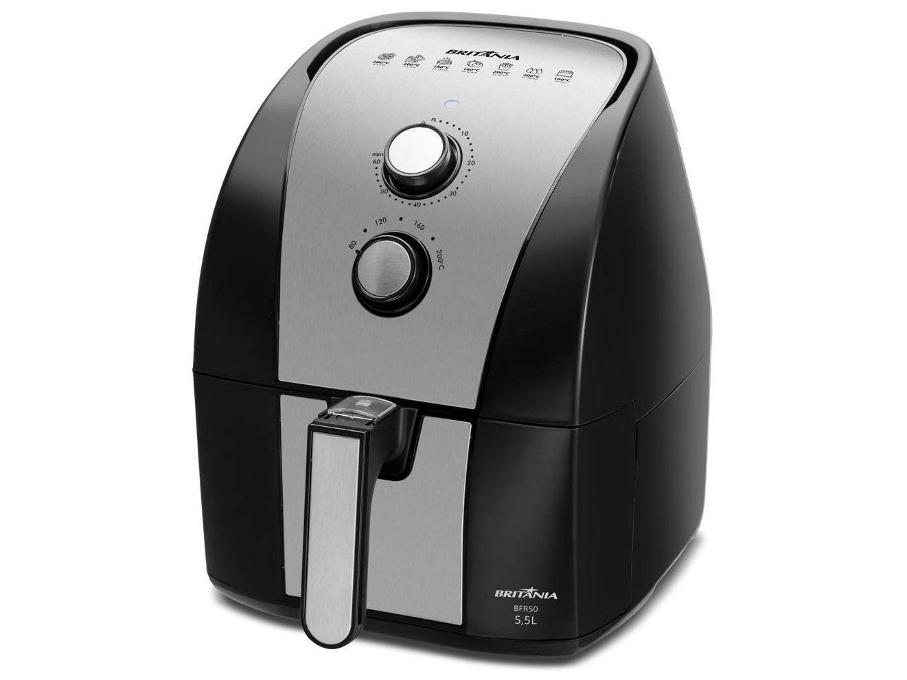 Air Fryer Britânia BFR51 Preta com Timer 5,2L