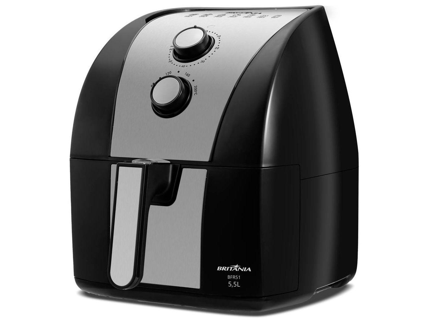 Air Fryer Britânia BFR51 Preta com Timer 5,2L