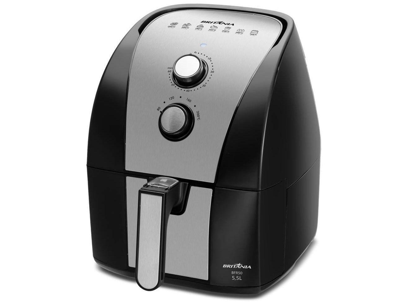 Air Fryer Britânia BFR51 Preta com Timer 5,2L