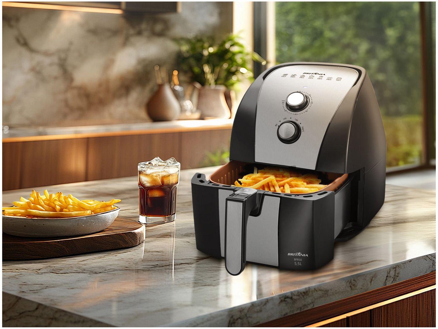 Air Fryer Britânia BFR51 Preta com Timer 5,2L