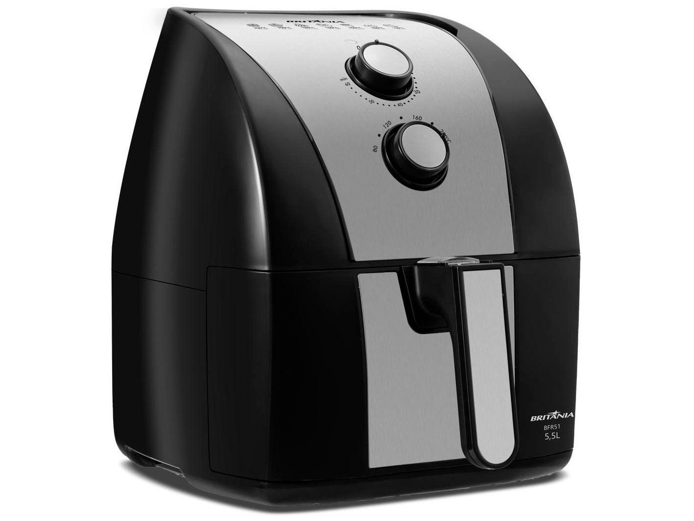 Air Fryer Britânia BFR51 Preta com Timer 5,2L