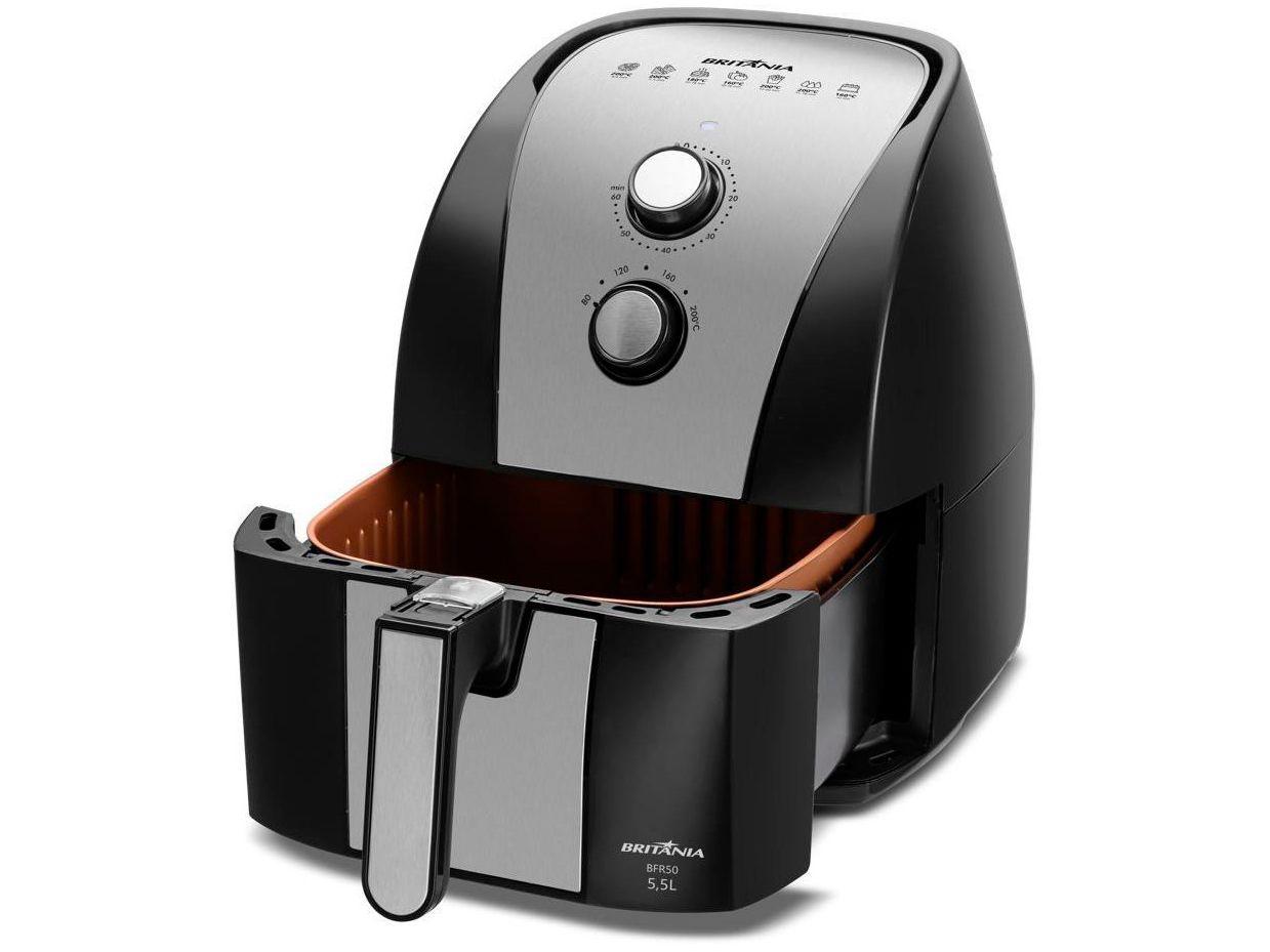 Air Fryer Britânia BFR51 Preta com Timer 5,2L