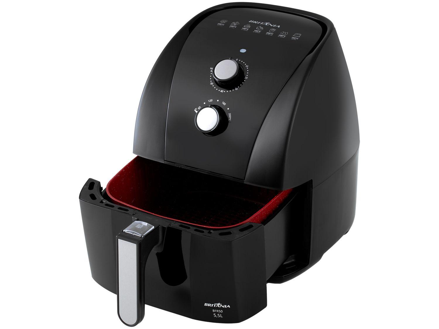 Air Fryer Britânia Redestone BFR50 Preta com Timer 5,2L