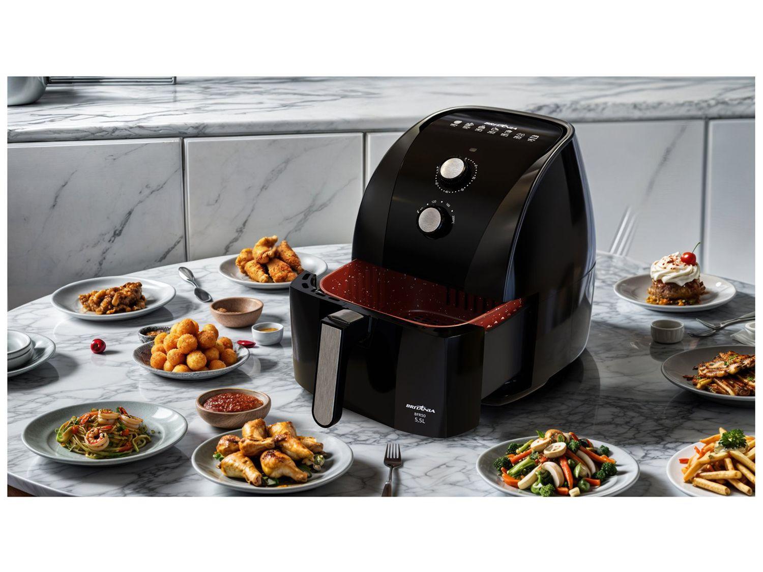Air Fryer Britânia Redestone BFR50 Preta com Timer 5,2L
