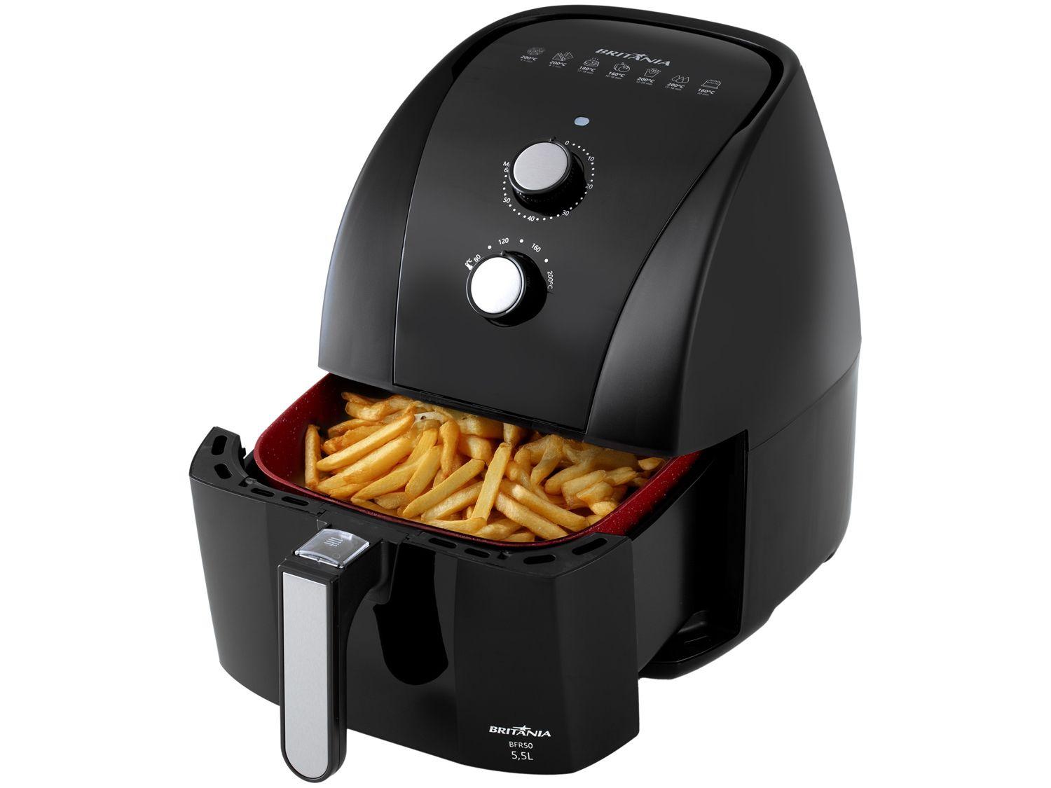Air Fryer Britânia Redestone BFR50 Preta com Timer 5,2L
