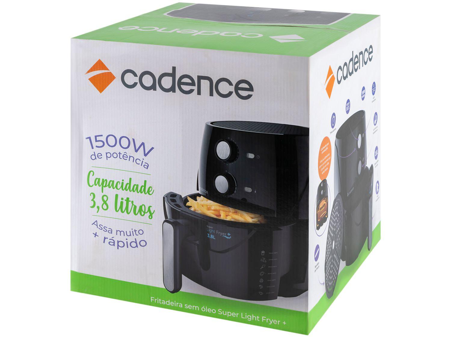 Air Fryer Cadence FRT555 Super Light Fryer+ Preta 3,8L com Timer