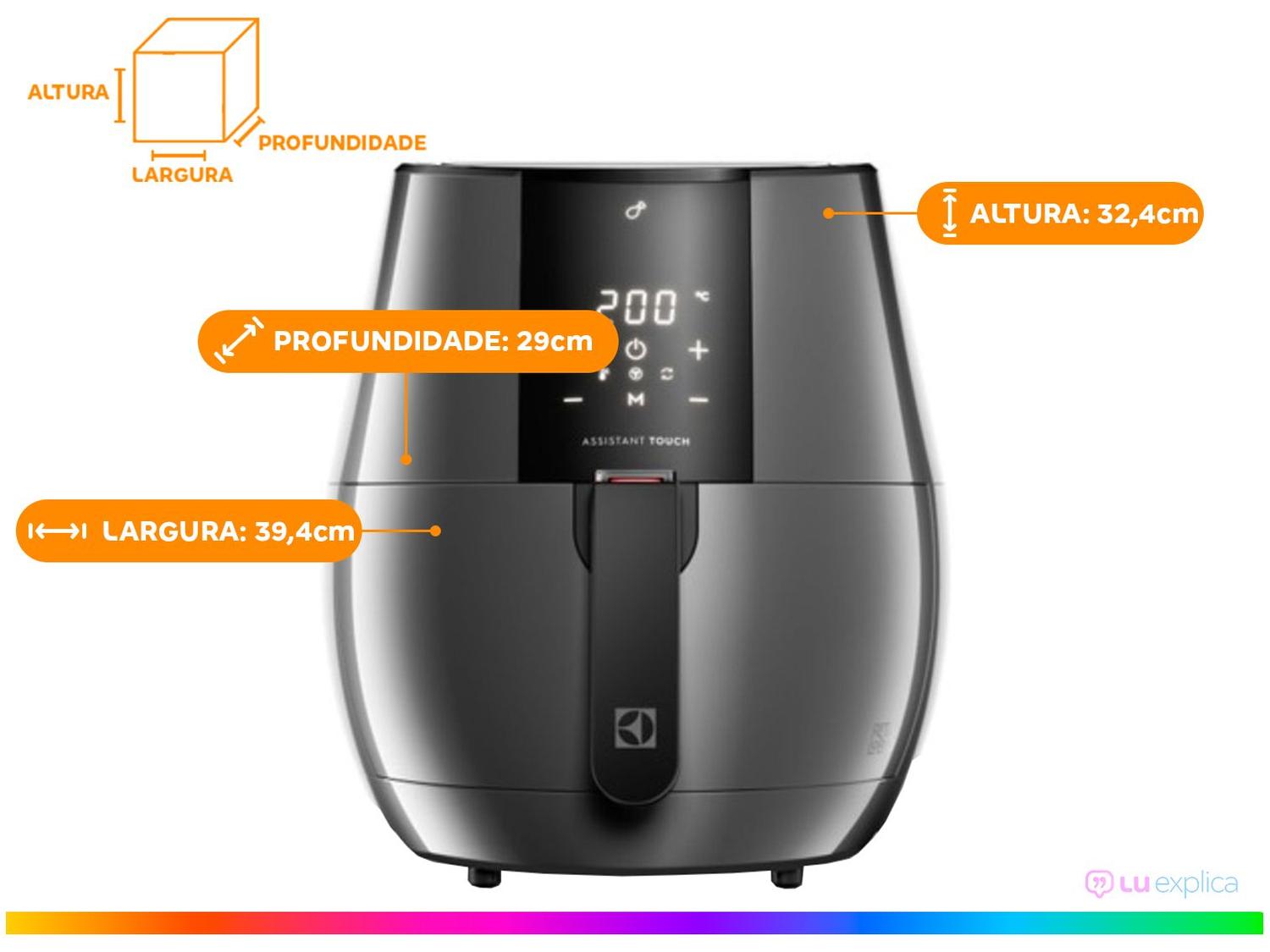 Air Fryer Electrolux Digital Experience EAF20 Grafite 3,2L com Timer