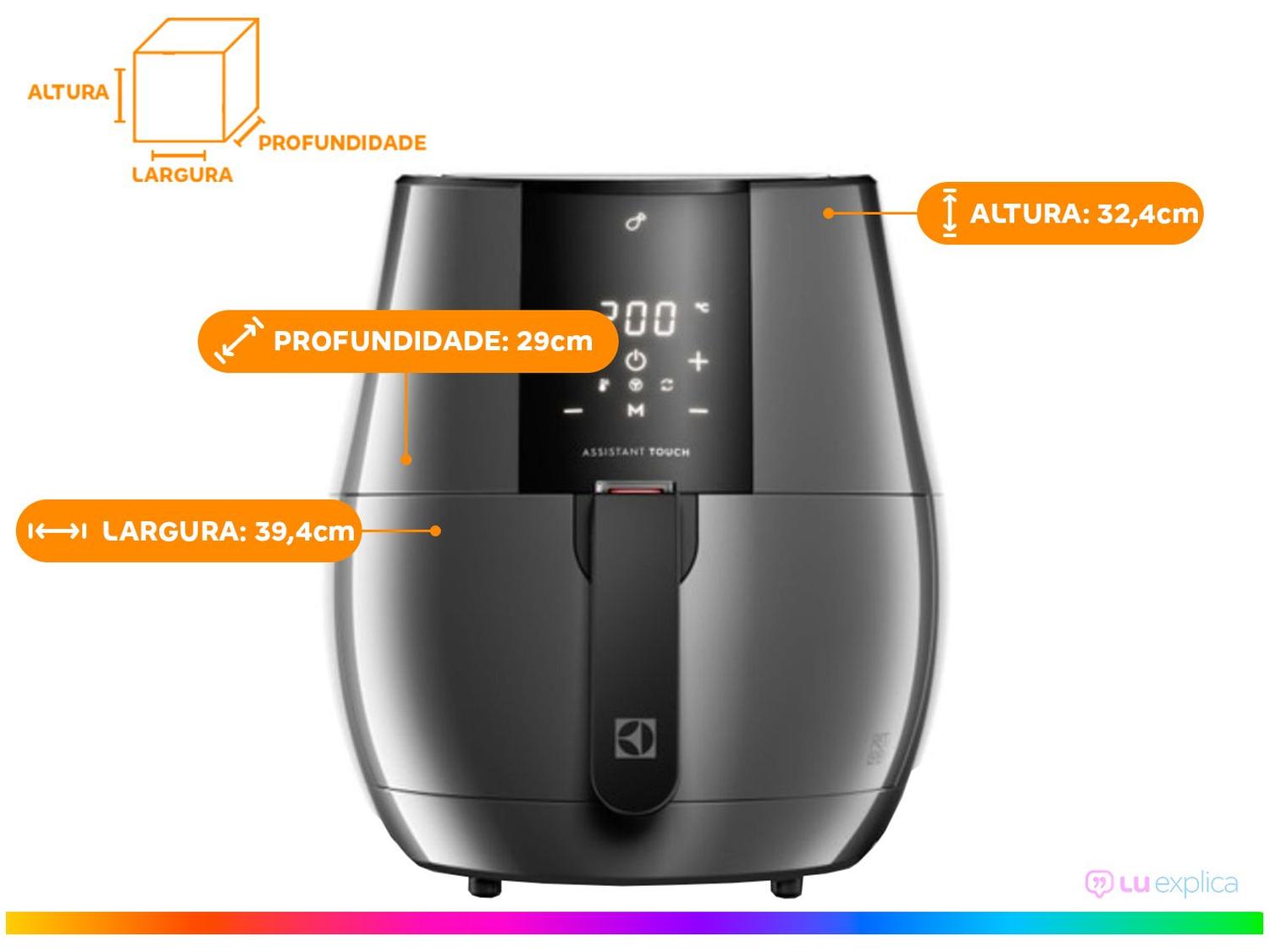 Air Fryer Electrolux Digital Experience EAF20 Grafite 3,2L com Timer