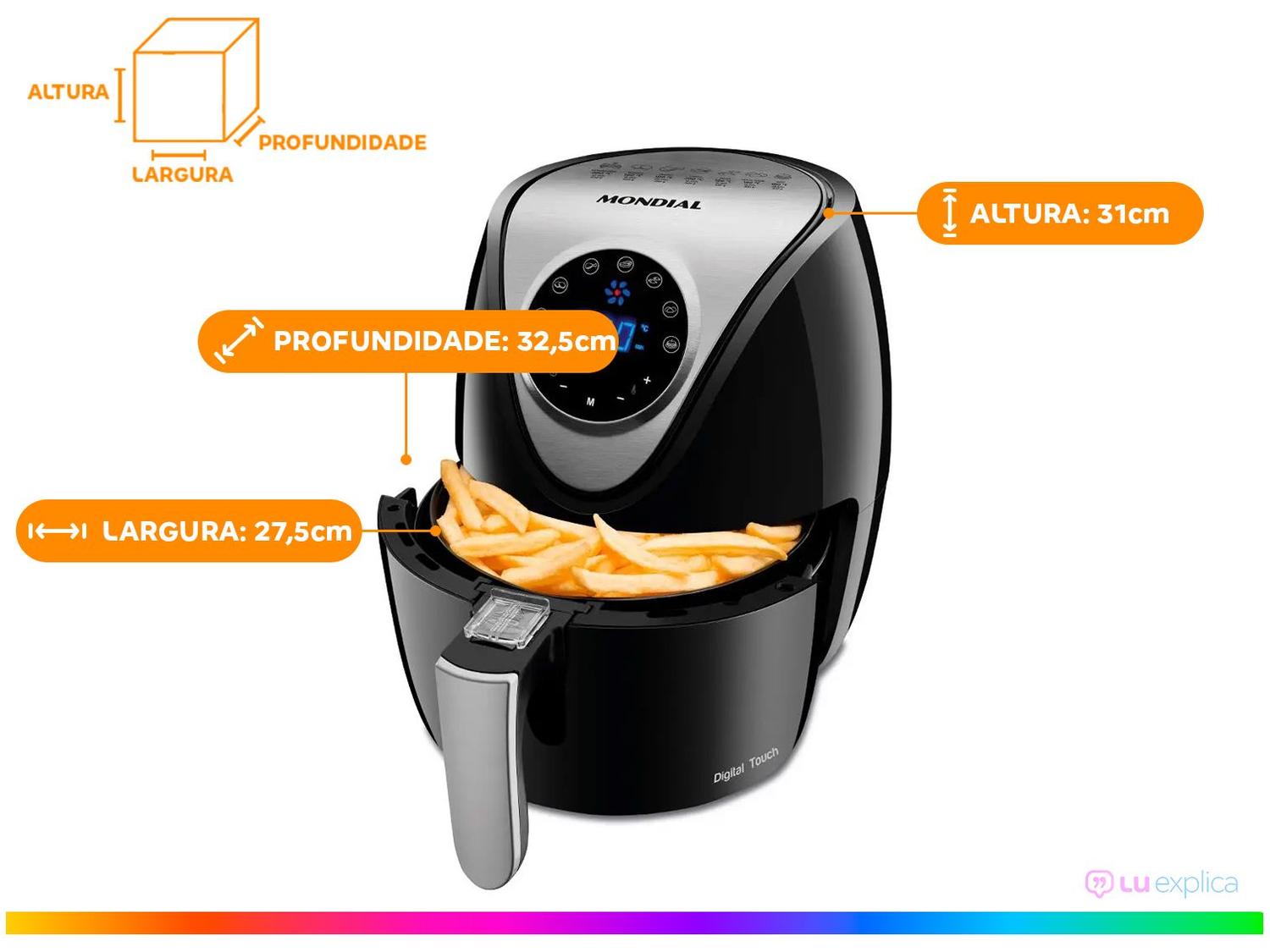 Air Fryer Mondial AF-30-DI Preto 3,5L com Timer