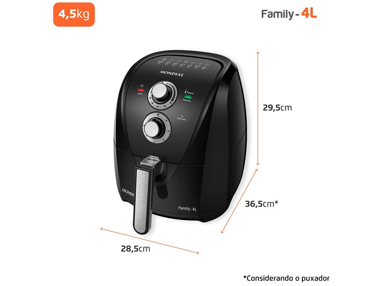 Air Fryer Mondial AFN-40-BFS Preto e Prata 4L com Timer