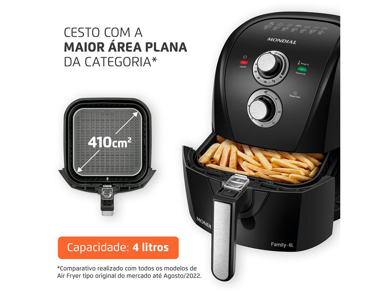 Air Fryer Mondial AFN-40-BFS Preto e Prata 4L com Timer