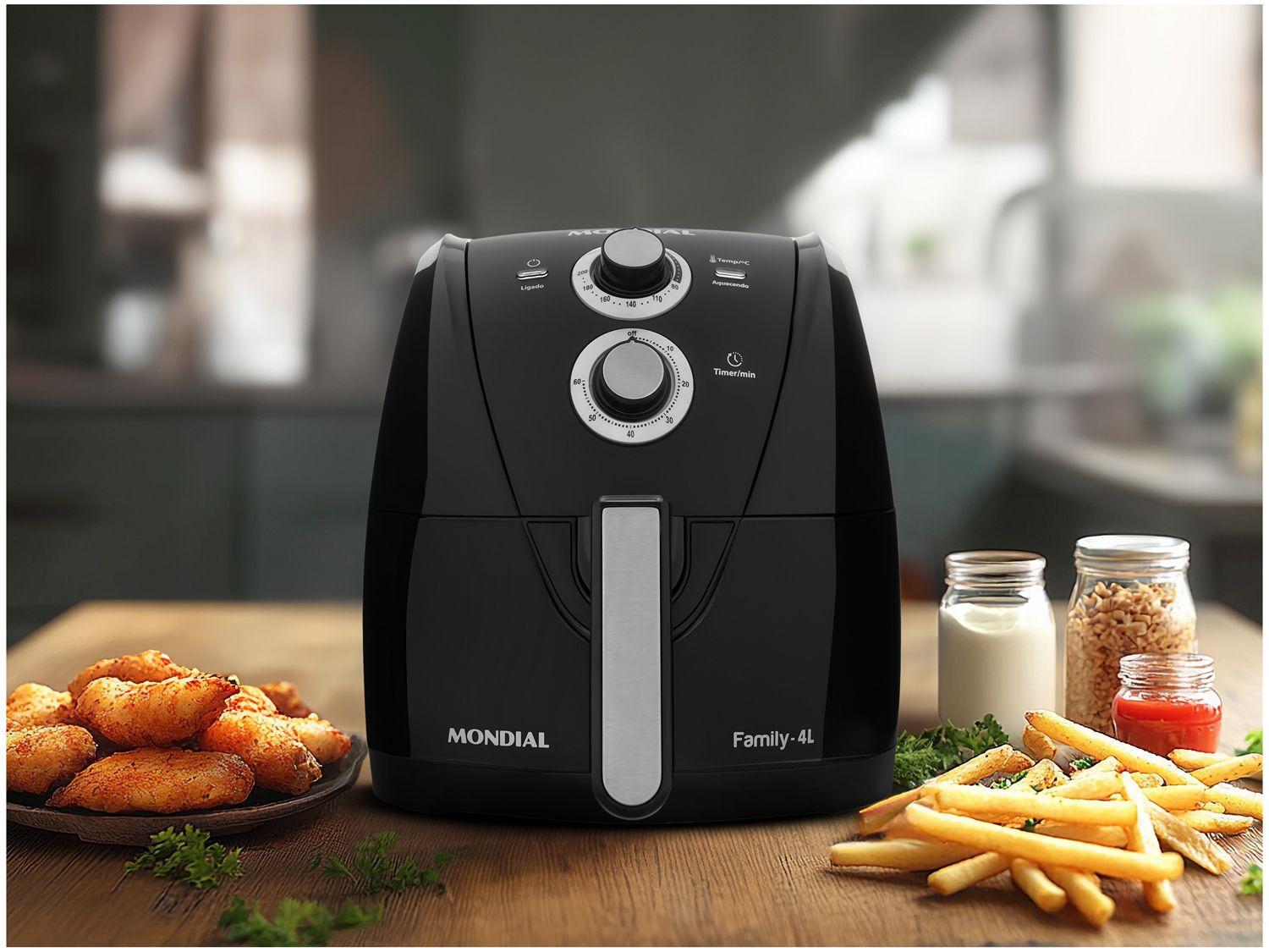 Air Fryer Mondial AFN-40-BFS Preto e Prata 4L com Timer