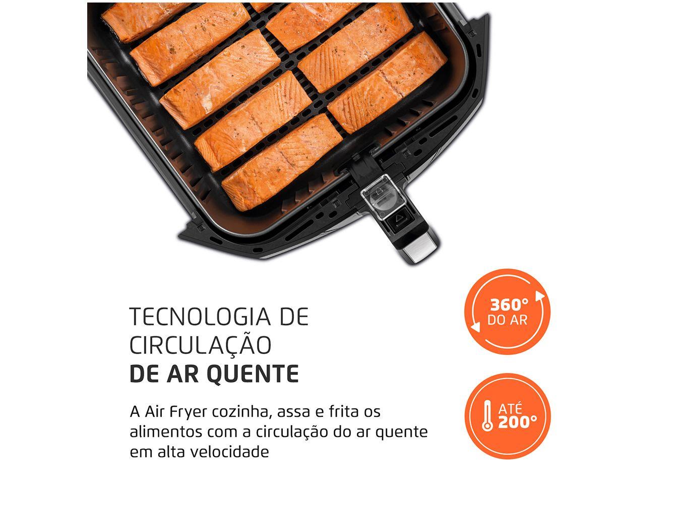 Air Fryer Mondial AFN-80-BI Preta e Inox 8L com Timer
