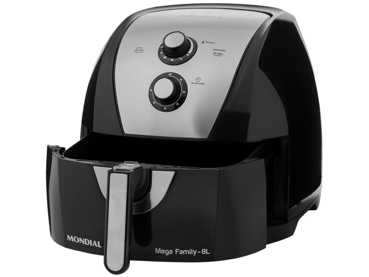 Air Fryer Mondial AFN-80-BI Preta e Inox 8L com Timer