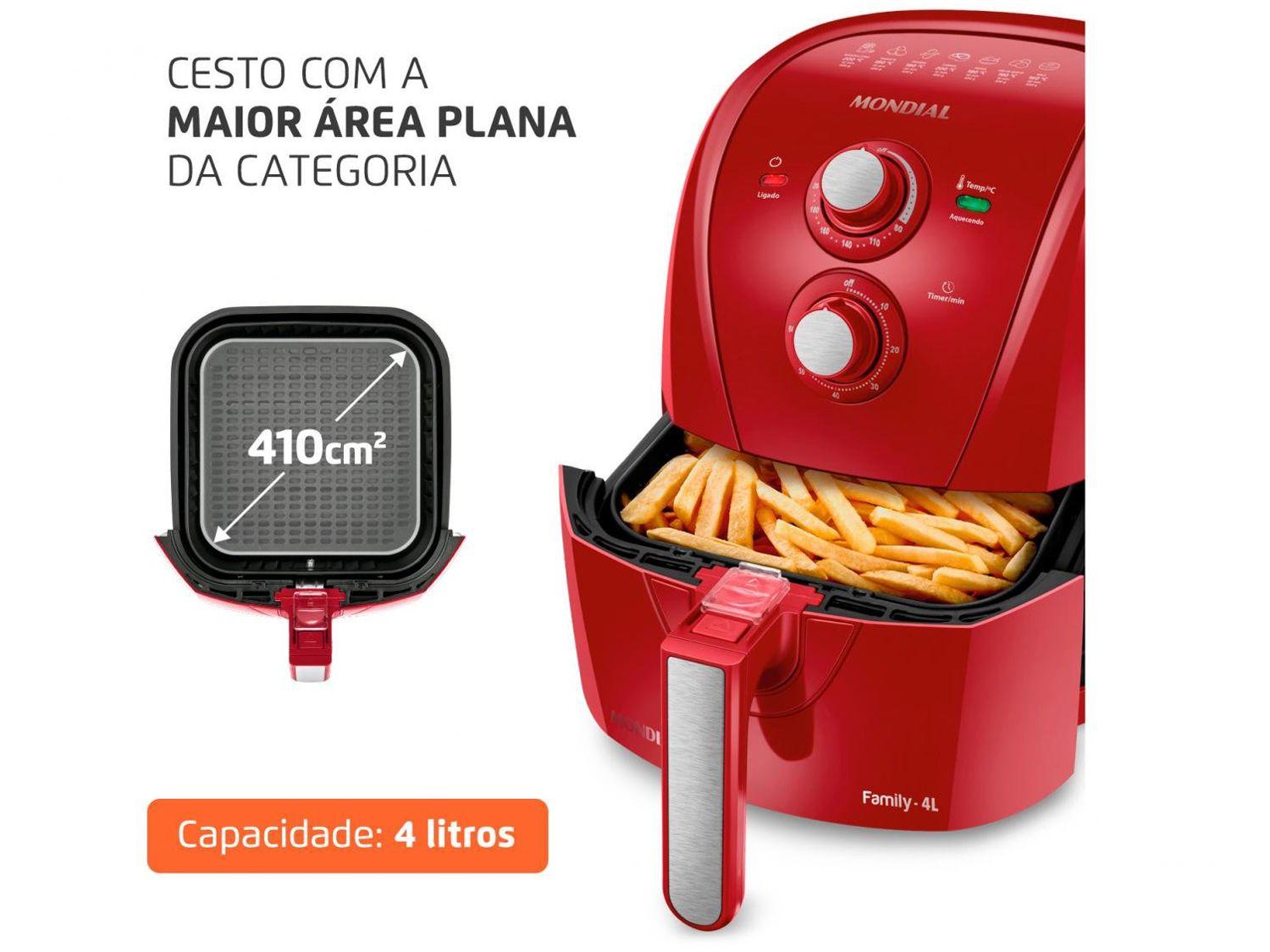 Air Fryer Mondial AFN40FR Vermelha 4L com Timer